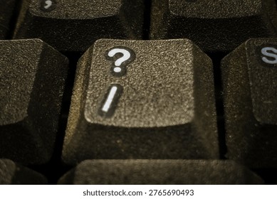Close-Up Computer Keyboard Question Mark Key