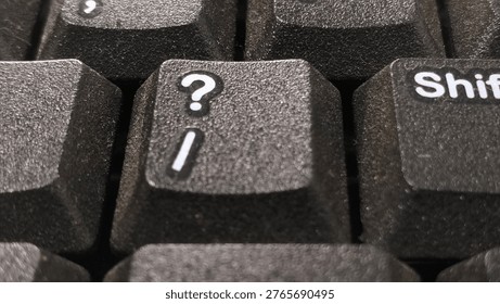 Close-Up Computer Keyboard Question Mark Key
