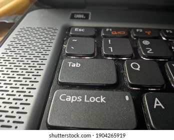 Closeup Of Computer Keyboard With Tab Key In Center 