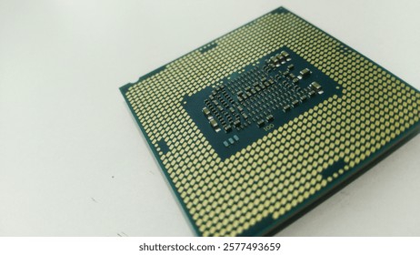 Close-Up of a computer processor on a white surface