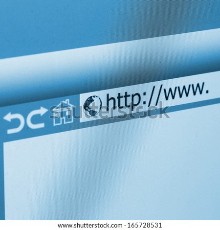 Closeup of Computer Screen With Address Bar of Browser