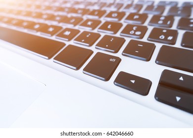 Close-up of computer/laptop keyboard. 