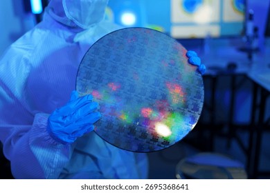 Close-up concept of semiconductor or microchip, technology development, electronics industry, computer technology electronics engineer, CPU 