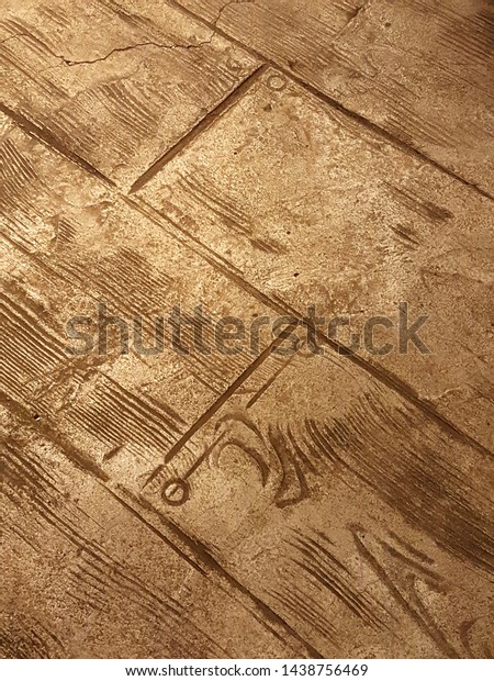 Closeup Concrete Floor Fake Wooden Planks Stock Photo Edit Now