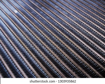 close-up of Condenser coil in car. air conditioning automobile system
