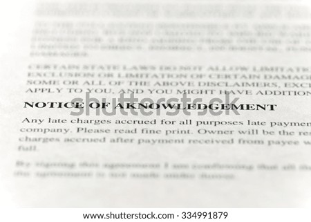 close-up of contract terms