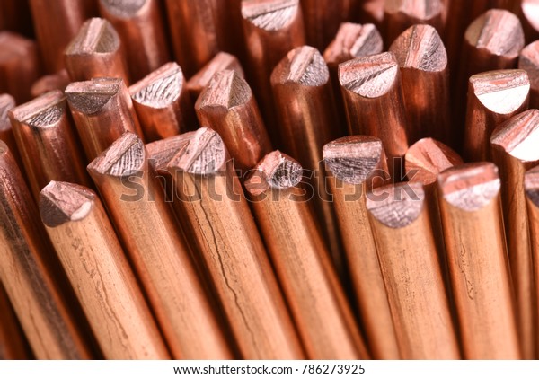 Close-up copper wire raw materials and metals\
industry and stock market\
concept