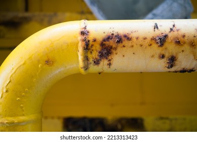 Close-up Of Corroded Steel Pipe, Corrosion Of Steel, General Corrosion, Offshore Petroleum Pipelines.