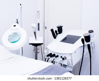 Closeup Of Cosmetological Hardware In Modern Medical Esthetic Office
