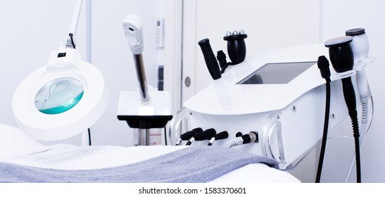 Closeup Of Cosmetological Hardware In Modern Medical Esthetic Office
