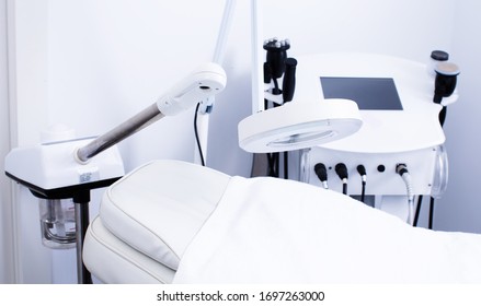Closeup Of Cosmetology Equipment In Modern Aesthetic Clinic