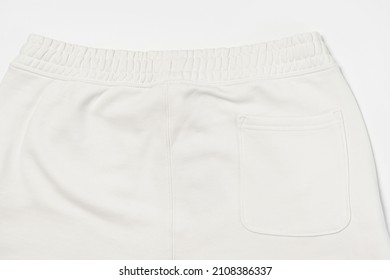 Close-up Of Cotton Fabric Texture Of White Sweatpants