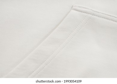 Close-up Of Cotton Sweatshirt Fabric Texture Of White Clothes