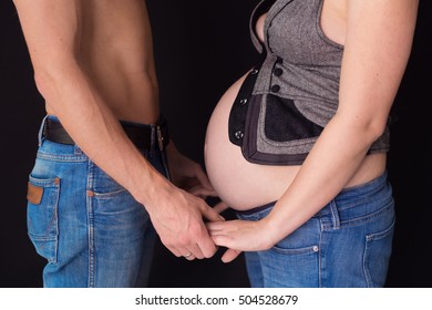 Closeup of a couple expecting a baby