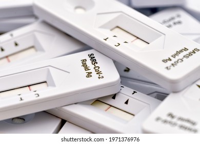 Close-up Of Covid-19 Corona Virus Rapid Antigen Test Negative Outcome White Detail