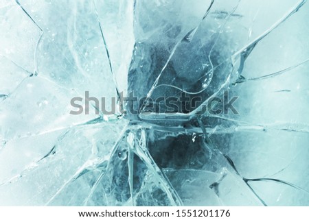 Closeup of a cracked ice texture. Studio macro shot.