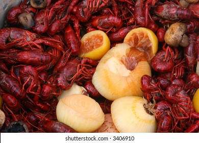 Closeup Of A Crawfish Boil