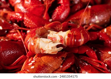 closeup of crawfish tail background.