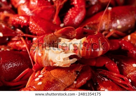 closeup of crawfish tail background.