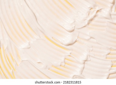 Close-up Cream Moisturiser Smear Smudge Wavy Texture On Colored Background. Skin Care Beauty Product.