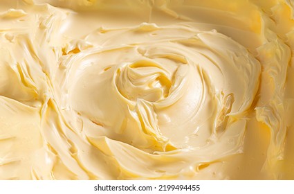 Closeup Creamy Vegan Margarine Texture Background