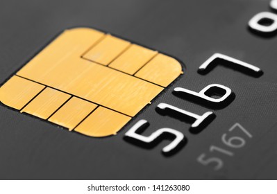 Closeup Of Credit Card Micro Chip