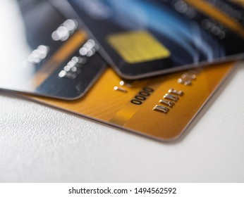 Closeup credit card on table.