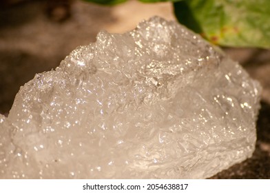 Close-up, Crystalline Rock, Alum Crystals Hit By Light.