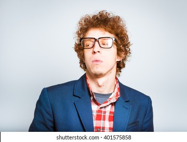 Closeup Curly Man Envies Isolated On Stock Photo 401575858 | Shutterstock