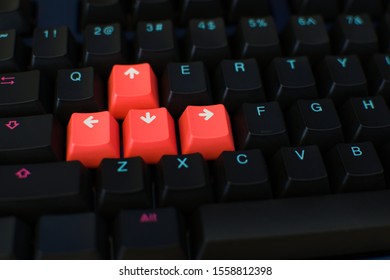 Closeup of customized mechanical keyboard (Gamer)