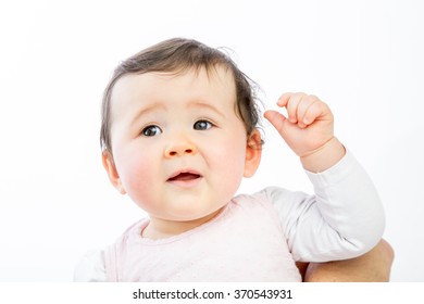 Closeup Cute Baby On White Background Stock Photo 370543931 | Shutterstock