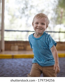 Closeup Of Cute Little Boy Smiling