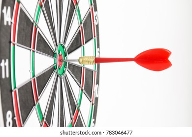 Close-up Dart Shot In The Bullseye