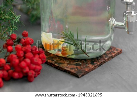 Similar – Image, Stock Photo Bottle with fruit and herbs water