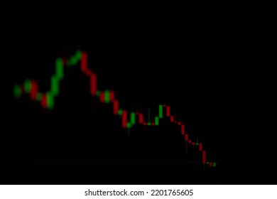 Close-up Of Decrease And Increase Course Graph On Screen. Stock Exchange Bar Chart. Analysing Price Change Currency. Economic And Business Concept