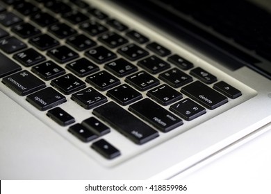 close-up delete key of laptop keyboard on the table