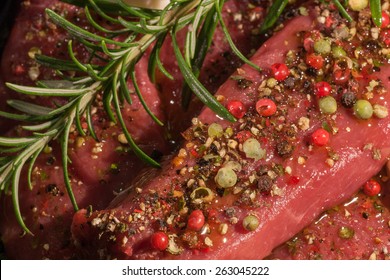 Close-up Of Delicious Marinated Meat.