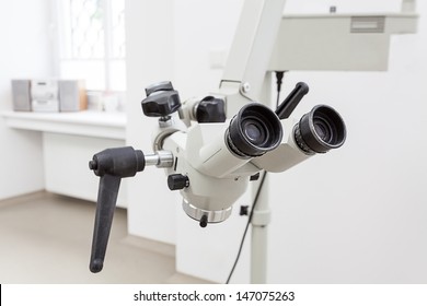 Closeup Of A Dentist Microscope For A Teeth