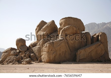 Closeup desert boulders