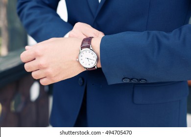 blue designer watch