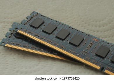 close-up desktop computer memory (PC RAM) photo
