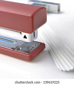 Close-up desktop stapler