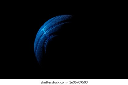 Closeup Detail Of Blue Basketball Ball Texture Background