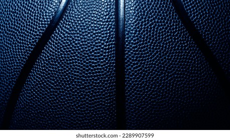 Closeup detail of blue basketball ball texture background. Horizontal sport theme poster, greeting cards, headers, website and app - Powered by Shutterstock