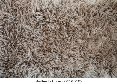 Closeup Detail Of Gray Shag Rug