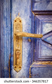 Close-up Detail Of Old Vintage Ornate Door Knob