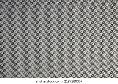 Close-up Of Diamond-patterned Textured Synthetic Fabric Used To Make Blinds. Design Template Or Polyester Material Abstract Background.