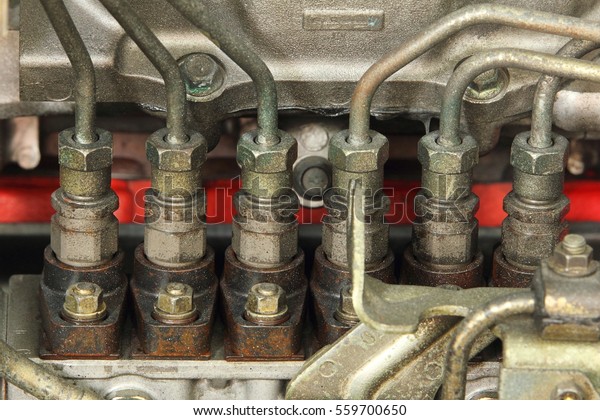 Close-up diesel engine in car\
truck