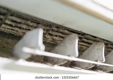 Closeup Of Dirty Air Conditioner Full Of Dust