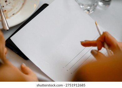 Close-up of a document titled 